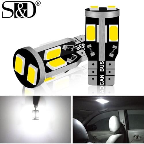 2pcs Canbus T10 W5W LED Bulbs 5630 Chips For Car Parking Position Lights Interior Map Dome Light White Red Blue Yellow Auto Lamp