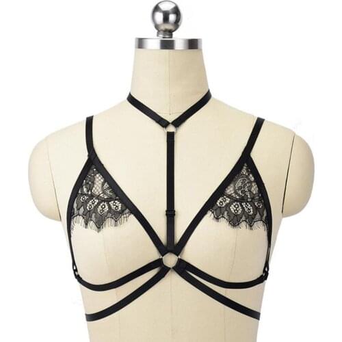 Women Lace Body Harness Belt Cage Bra Lingerie Strappy Party Cosplay Dress