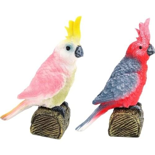 066B Figure Cacatua Simulated Animal Interactive Realistic Parrot Children Miniature Toy Model Plastic Replica Figurine Gift