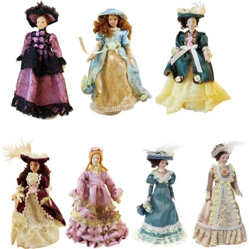 1:12 Miniature Lady Mini Dolls Dollhouse Decoration Accessories