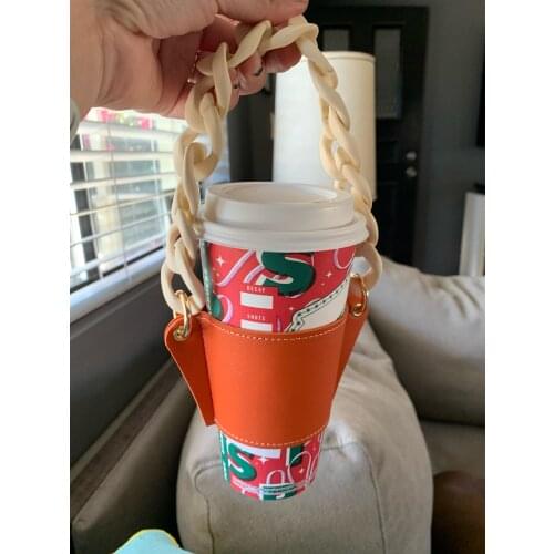 1PC PU Leather Cup Holder Insulation Portable Durable Outer Packaging Coffee Milktea Cup Holder Bottle Cover Outdoor Travel