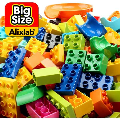 50 100Pcs Big Size Brick Bulk Bricks Base Plates DIY Building Blocks Compatible Block Toys Children Toy Compatible with Duploe