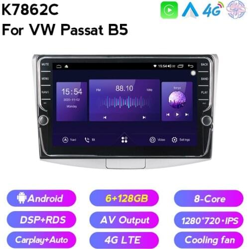 Android 11 Car Radio 6+128GB For VW Volkswagen Passat B7 B6/Magotan IPS 1280*720 GPS Navigation Mutimedia Player 4G Lte 8-Core
