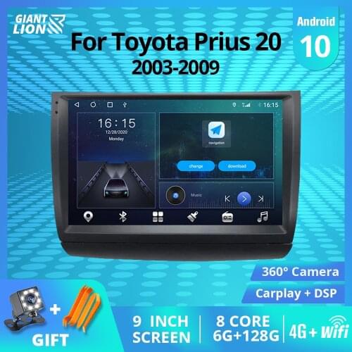 2DIN Android10 Car Radio For Toyota Prius 20 2003-2009 Stereo Receiver GPS Navigation Auto Radio DSP Bluetooth Player Car Video