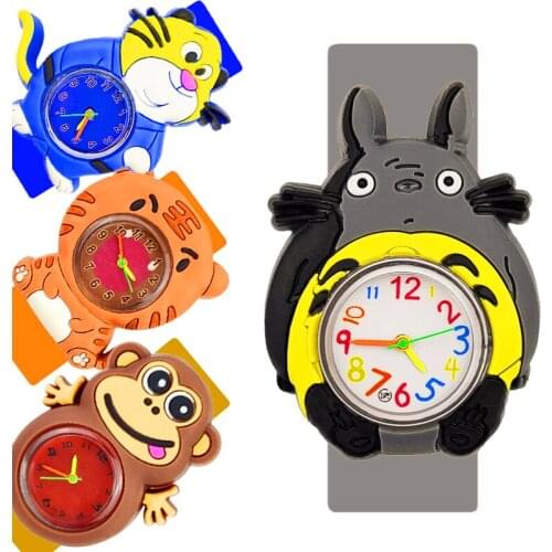 2021 New Quartz Children Watch Boy Girl Toy Kids Watches Cartoon Tiger/Totoro/Monkey Dial Child Watch Clock Relojes Kol Saati