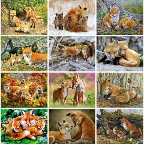 EverShine Diamond Painting Animals Cross Stitch Diamond Embroidery Fox Rhinestones Art Handwork Hobby Gift Home Decoration