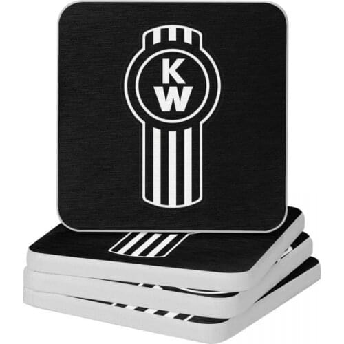 Kenworth Truck Logo Black Diatomite Square Round Shape Coaster Heat Insulation Cup Bonsai Mat Soap Toothbrush Pad 10x10cm