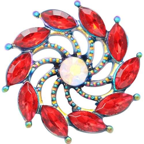 Crystal flower 18mm Metal snap button jewelry DIY bracelet KC2302