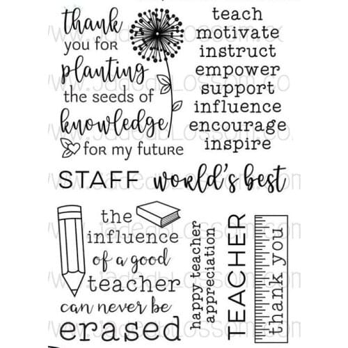 School Things Clear Rubber Stamp Sheet Cling Scrapbooking DIY Cute Pattern Photo Album Paper Decoration