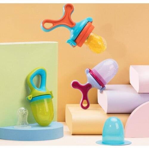 Ring Modeling Bite Teether Fresh Food Fruit Silicone Nipple Feeding Handle for Baby Kid Children Infant Pacifier Chain Bottle