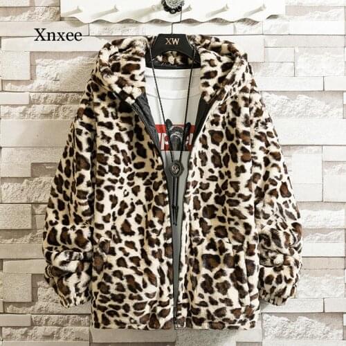 Spring Leopard Coat Sexy Jacket Men Tops Women Hooded Fashion Causal Street Outerwear Loose Windbreaker Clothing Male Female