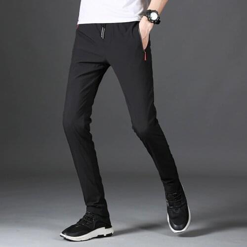 MRMT 2021 Brand Mens Black Trousers Casual Straight Breathable Men Clothes Youth Fast Dry Mens Pants Slim Thin Mens Trousers