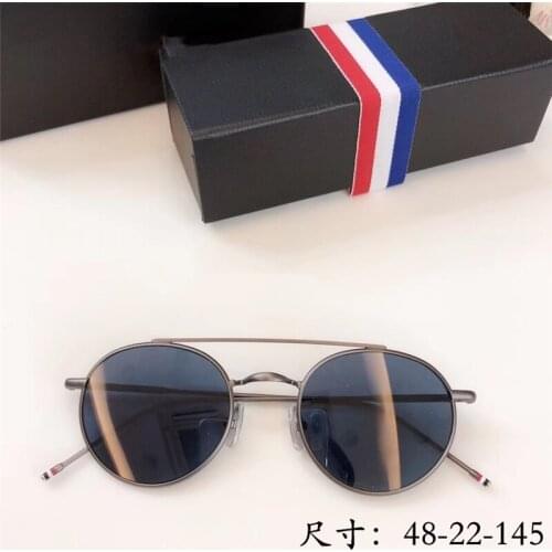 Vintage Small Round Alloy Sunglasses TB-101 Double Bridges Design UV400 Polarized Lens Original Quality Women Man Eyeglasses