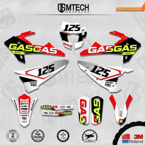 DSMTECH Customized Team Graphics Backgrounds Decals 3M Custom Stickers For GASGAS 2018 2019 2020 EC 003