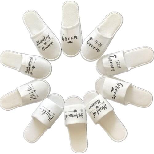 Bride Sower 1 Pair of Disposable Soft Slippers Wedding Decoration Bridal Wedding Shoes Hen Party Bachelor Party Bride To Be-C