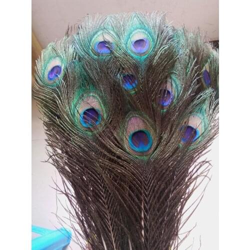 New! 50 pc quality natural peacock feathers, 16-18inches / 40-45cm DIY- wedding, living room, decorated flower vase