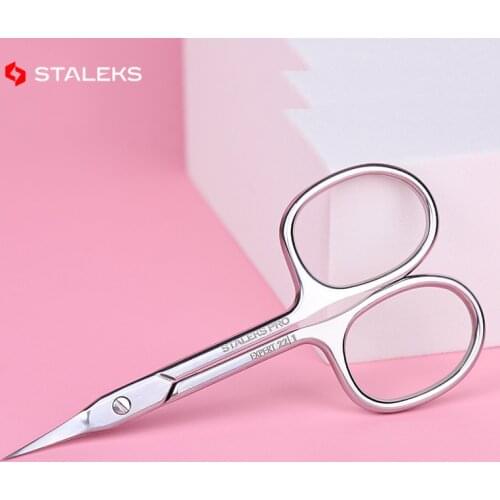 STALEKS SE-22-1Nail Scissors High Quality Stainless Steel Elbow Eyebrow Scissors Exfoliating scissors Trim Nose Hair Makeup Tool