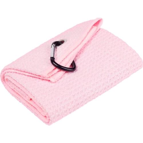Golf Towel Microfiber Fabric Waffle Pattern Clip Accessories Heavy Duty Carabiner P0T1