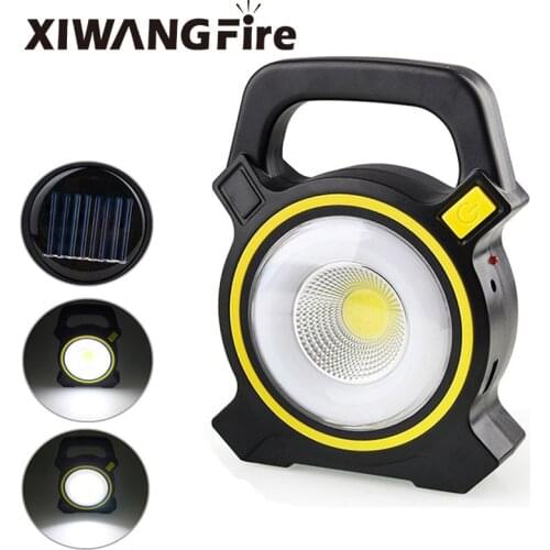 Portable outdoor solar light DC rechargeable built-in battery LED camping light super bright COB solar rechargeable lantern