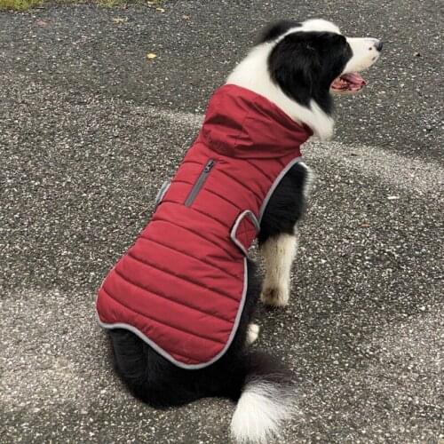 Dog Down Jumpsuit Autumn Winter Hoodie Cotton Hooded Jack Velcro Design Reflective Soft Warm Clothes For Pets Hot Sell