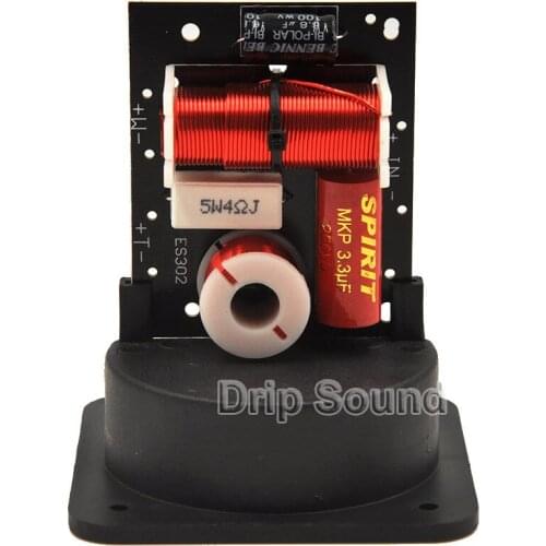 2pcs 100W 2 Way 2 Unit High-Low Audio Speaker Frequency Divider Stereo Crossover Filters with Round Hole Junction Box