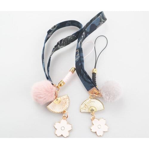 Phone Straps Cute Japanese Key Mobile Phone Lanyard Girl Heart New Year Gift Transfer Bag Ornaments Landyard for Key