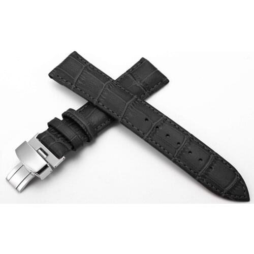 SOONHUA Adjustable Leather Watch Band Strap Unique Clasp Buckle Replacement Waterproof Straps Suitable For Both Men And Women