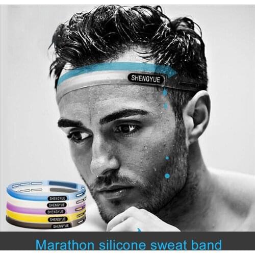 Ailicone Guiding Aweat Head Band Sweatband Elastic Headbands Outdoor Sports Headwear Sweatband Belt Silicone Guiding Sweat Head