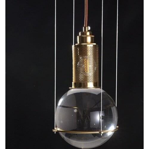 Modern Crystal Ball E27 Led Pendant Lights Dining Room RH American Led Pendant Lamp Indoor Lighting Lamparas Fixtures Led Lamp