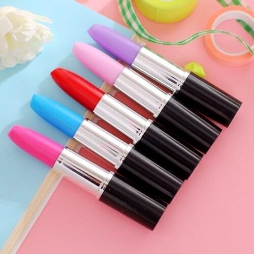 Student Cute Kawaii Ball Pen Creative Lipstick Ball Point Pen for Kids Novelty Gift Korean Stationery