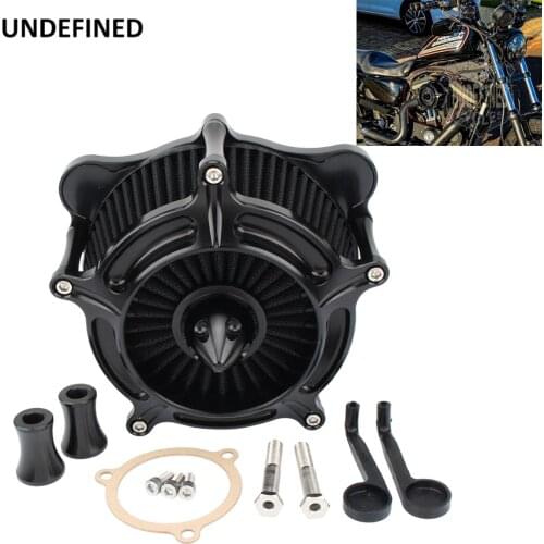 Black Turbine Spike Air Filter Motorcycle Air Cleaner Intake System For Harley Touring Road King Street Glide 08-16 Dyna Softail