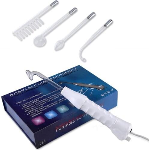 High Frequency Electrotherapy Wand Glass Tube Electrotherapy Skin Tag Spot Acne Remover Face Body Spa Beauty Massager 110V-240V