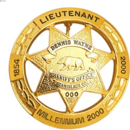 High quality military challenge badge premium star shape electroplated gold badge
