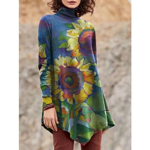 Womens Fashion Loose Round Neck Digital Printed Long Sleeve Women Harajuku Hoodie Thin Pullover Sweatshirt