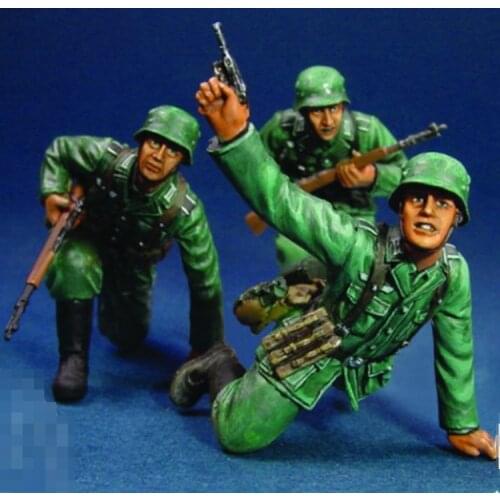 1/35 Dash at the Enemy (3 figures), Resin Model Soldier GK, military themes, Unassembled and unpainted kit