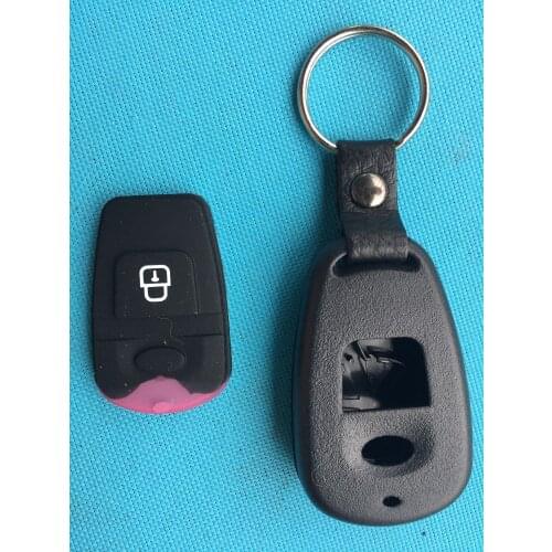 1pc NEW REPLACEMENT KEY SHELL For Hyundai ELANTRA SANTA FE MATRIX ATOS TRAJET REMOTE ALARM KEY FOB CASE RUBBER BUTTON NO LOGO