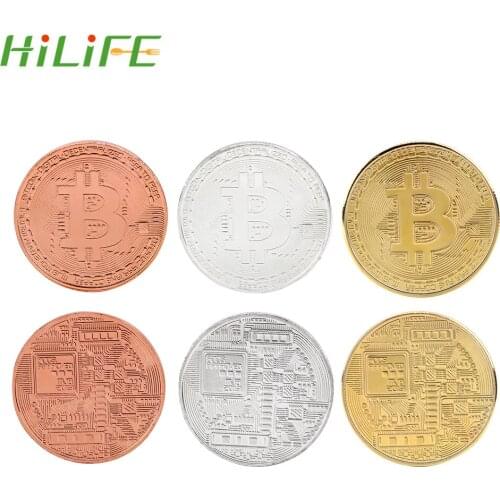 1 piece Gold commemorative coins Antique Imitation Physical Collectible Art Gold Plated Bitcoin Coin Metal coin