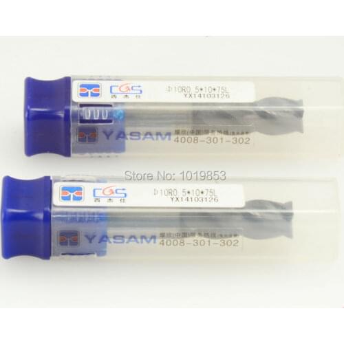 2pcs CGS-250 10R0.5X10X75L HRC50 SOLID corner radius tungsten carbide end mill for CNC machine