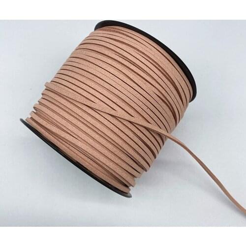 3mm 5yards Flat Faux Suede Braided Cord Korean Velvet Leather Handmade Thread String Rope For DIY Jewelry Making Supplies #24