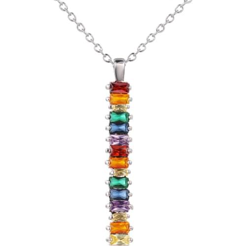 Bettyue New Simplicity Style Colorful Zirconia Dainty Pendant For Women Fashion Rose Gold Necklace Jewelry In Party