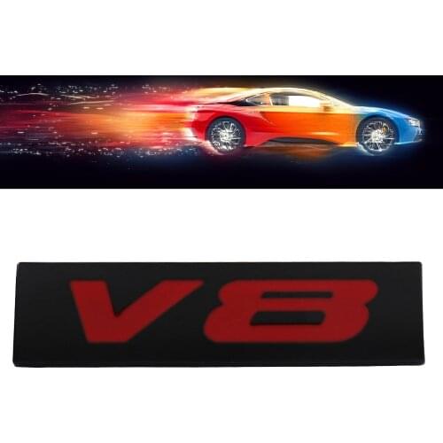 Black Red v8 V 8 for Engine Fender Trunk Lid Emblem Decal Badge Sticker