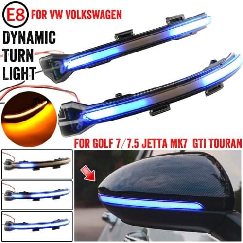 For VW Golf 7 7.5 For Volkswagen GTD R GTI MK7 2012-2020 Touran Dynamic Flowing Side Mirror LED Turn Signal Water Blink Light