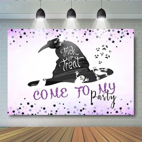 Come To My Party Backdrops Trick Or Treal Little Stars Ghost Background Witch Halloween Children Night Party Photobooth