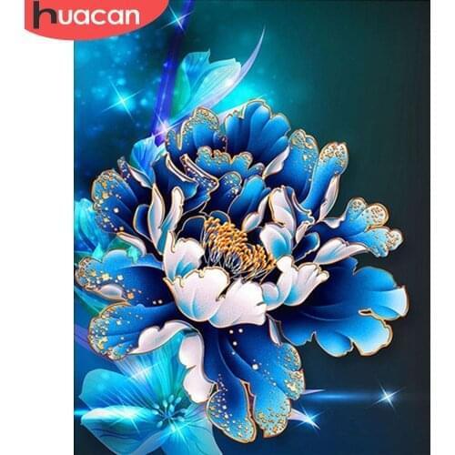 HUACAN Coloring By Number Peony Flower DIY Room Wall Art Painting By Number Home Decoration Gift 60x75cm For Adults