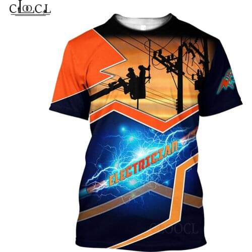 HX Newest Popular Electrician T Shirt 3D Print Tops Harajuku Fashion Casual Tees Women Mens T-Shirt Clothing Drop Shipping