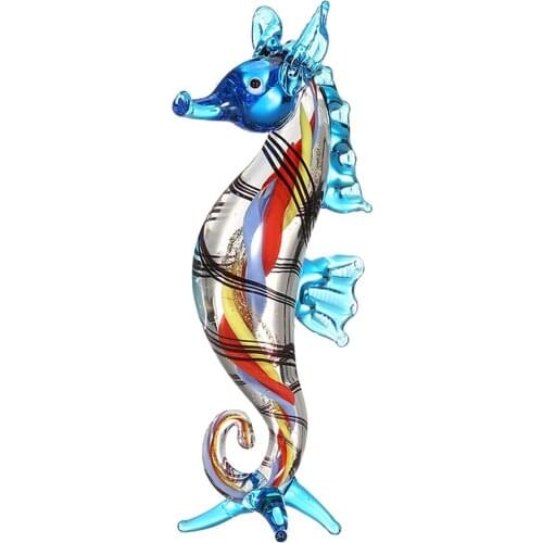 Exquisite Glass Seahorse Wall Decorative Art Statue Sculpture Living Room Kitchen Fairy Garden Yard Porch Fence