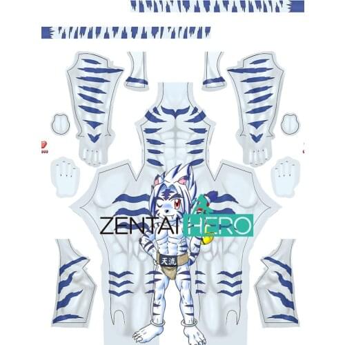 Custom Made 3D Printed Tiger Genta Superhero Cosplay Costume Orc Tiger Genta Zentai Bodysuit Halloween Suit
