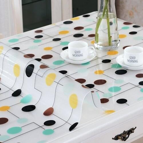 Table coffee table pads colored plastic pvc crystal plate nordic waterproof oil-proof disposable wash ironing tablecloth