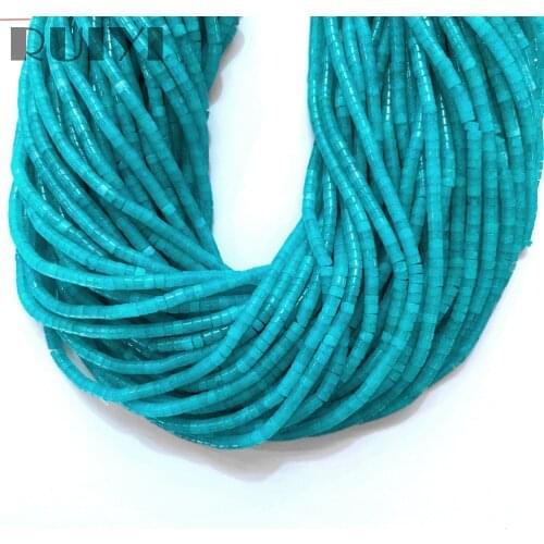 Ruiyi Amazonite Heishi Round Beads Aqua Blue Cylinder 3x2mm 4x2mm Tube Seed Beads For Jewelry Making Supplies