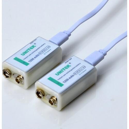 2PCS USB Li-ion 9V Rechargeable battery 1200mAh 6F22 lithium ion cell for microphone Guitar EQ smoke alarm multimeter helicopter